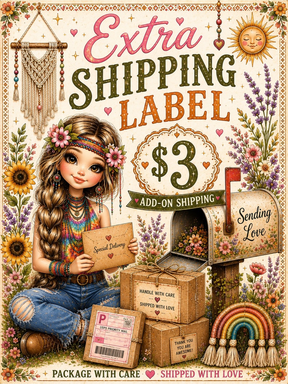 ✨EXTRA SHIPPING LABEL $3✨